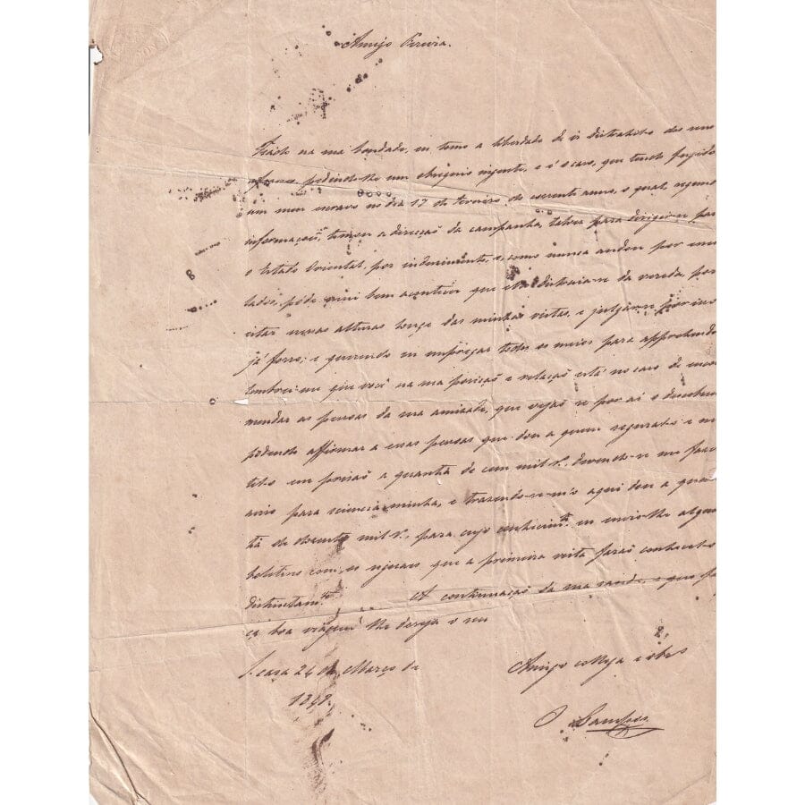 Conjunto de documentos sobre a escravidão (século XIX) Cartas Glórias, especialista em documentos autógrafos raros 