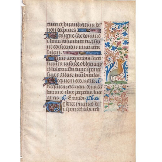 Folha de um livro de horas (século XV) Autógrafos e dedicatórias Com certificado de autenticidade e garantia 