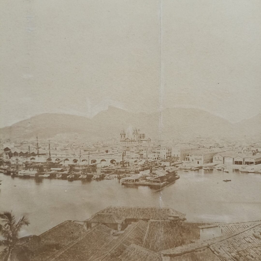 Grande fotografia panorâmica do Rio de Janeiro (1875-1890) Fotografias Com certificado de autenticidade e garantia 