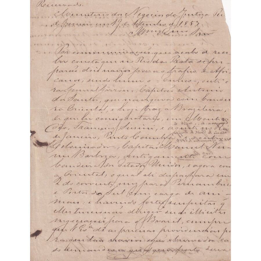 Carta manuscrita do pai de Joaquim Nabuco (1857) Cartas Com certificado de autenticidade e garantia 