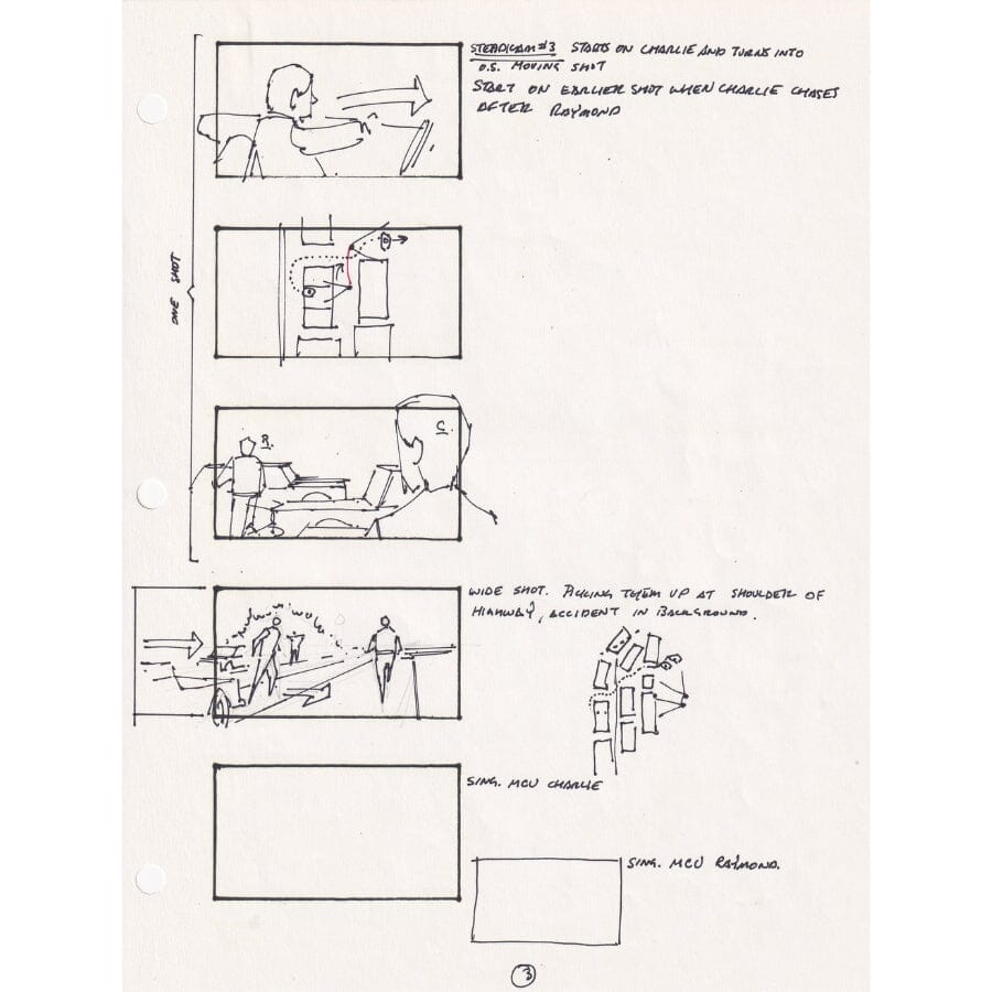 Storyboard do filme Rain Man (1987) Storyboards Com certificado de autenticidade e garantia 