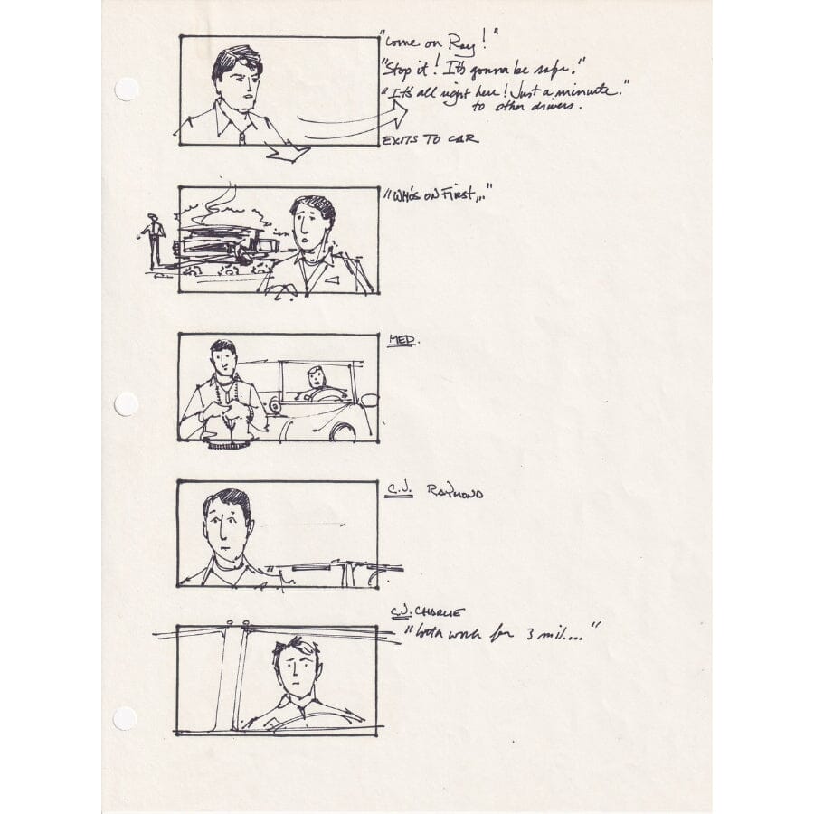 Storyboard do filme Rain Man (1987) Storyboards Com certificado de autenticidade e garantia 