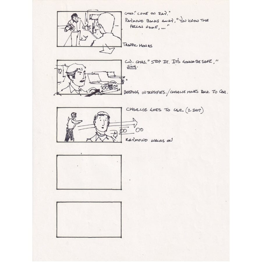 Storyboard do filme Rain Man (1987) Storyboards Com certificado de autenticidade e garantia 