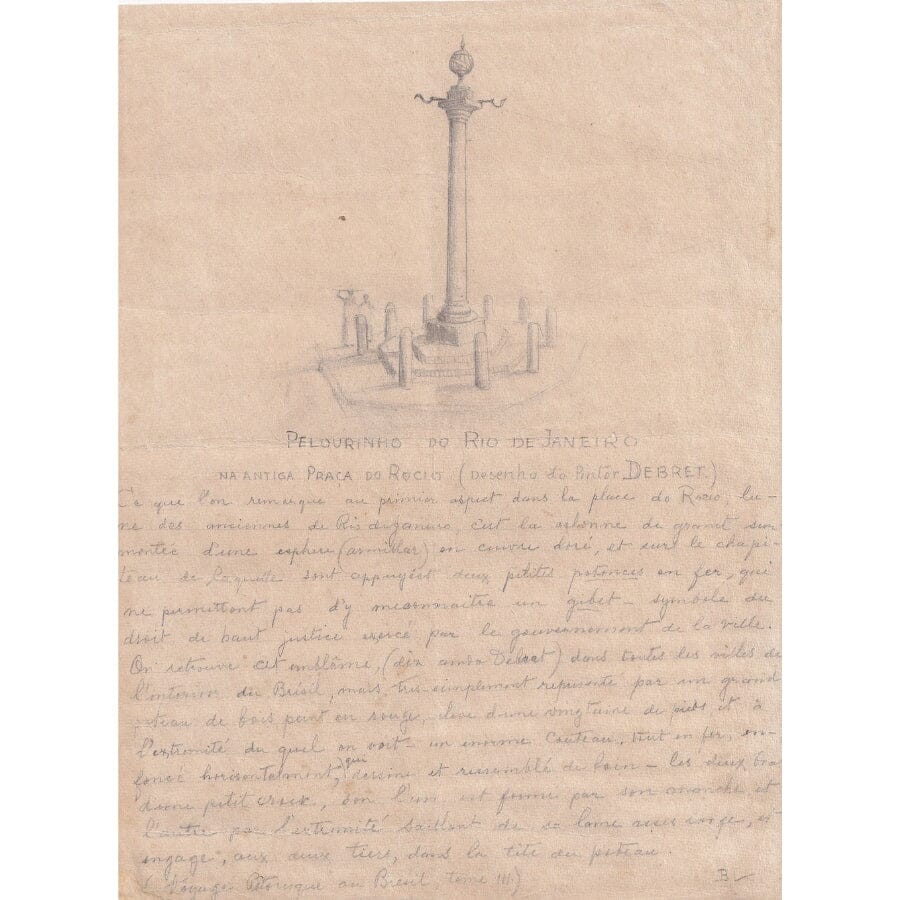 Estudo de Benedito Calixto a partir de Debret (por volta de 1900) Desenhos Com certificado de autenticidade e garantia 