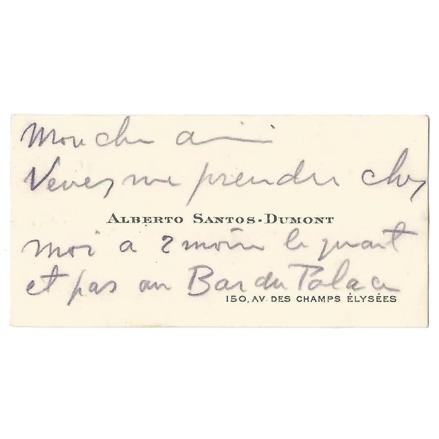 Cartão de visita com texto de Alberto Santos Dumont Cartões de visita Com certificado de autenticidade e garantia 