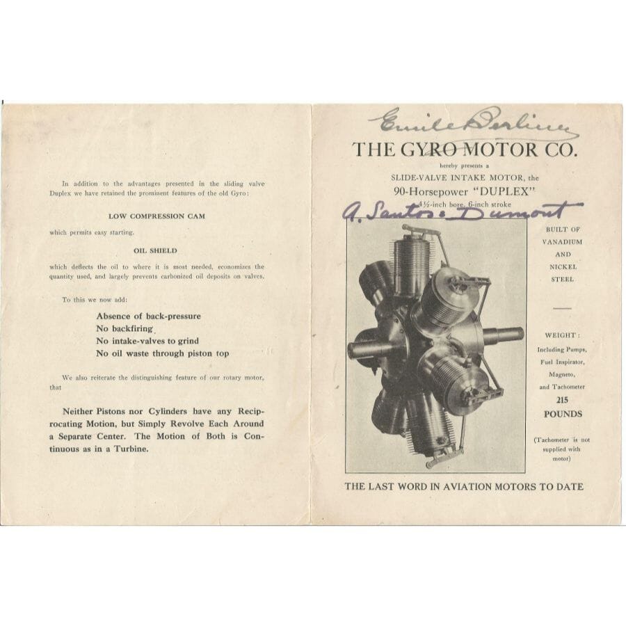 Autógrafos de Alberto Santos Dumont e Emile Berliner (1913) Autógrafos e dedicatórias Com certificado de autenticidade e garantia 