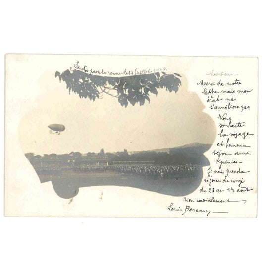 Fotografia comentada de um voo de Santos Dumont (1904) Fotografias Com certificado de autenticidade e garantia 