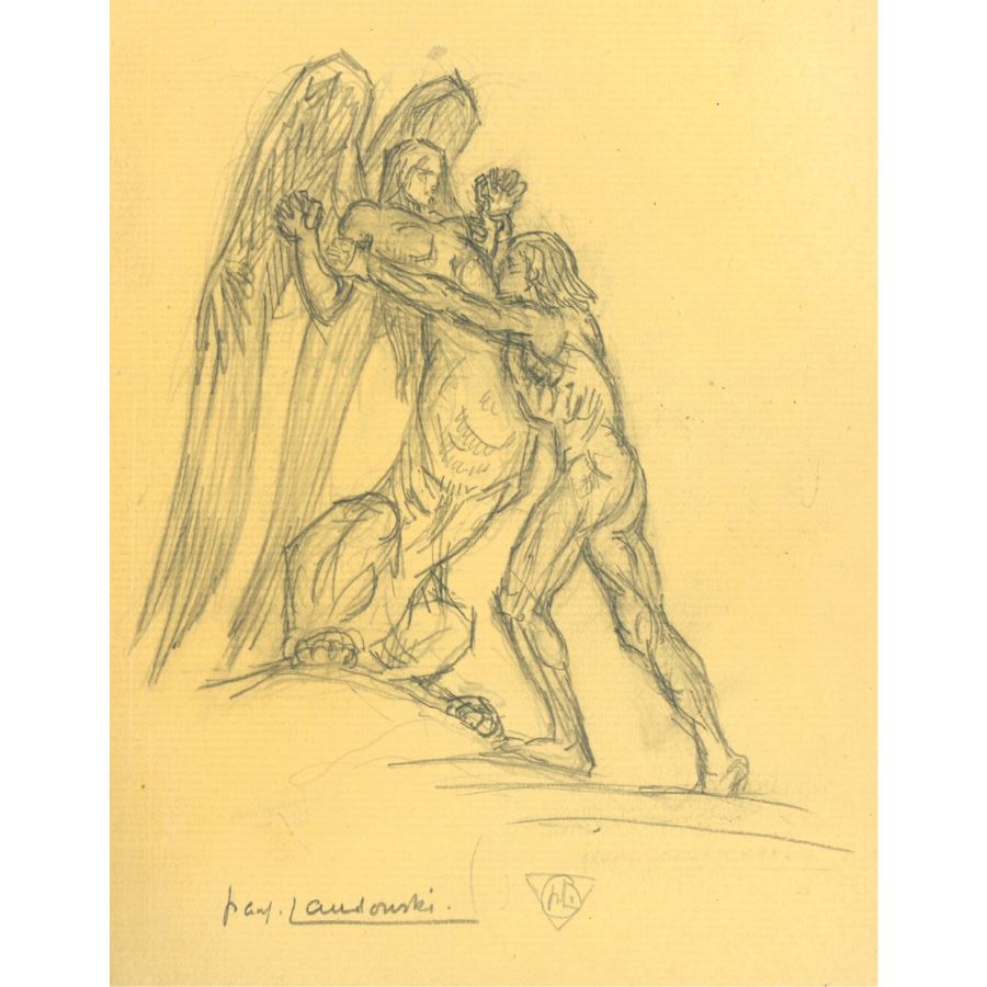 Desenho de Paul Landowski (1944) Autógrafos e dedicatórias Com certificado de autenticidade e garantia 