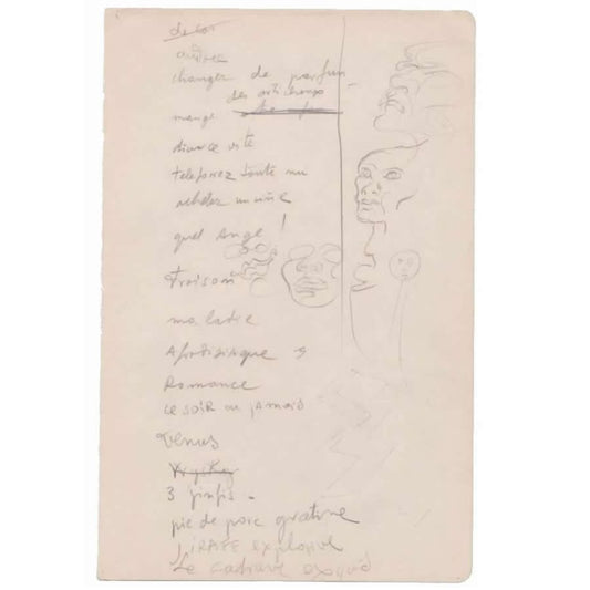 Cadáver esquisito de Salvador Dali Manuscritos Com certificado de autenticidade e garantia 