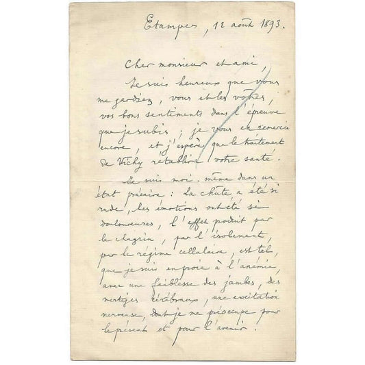 Carta histórica sobre o escândalo do Canal do Panamá (1893) Cartas Com certificado de autenticidade e garantia 