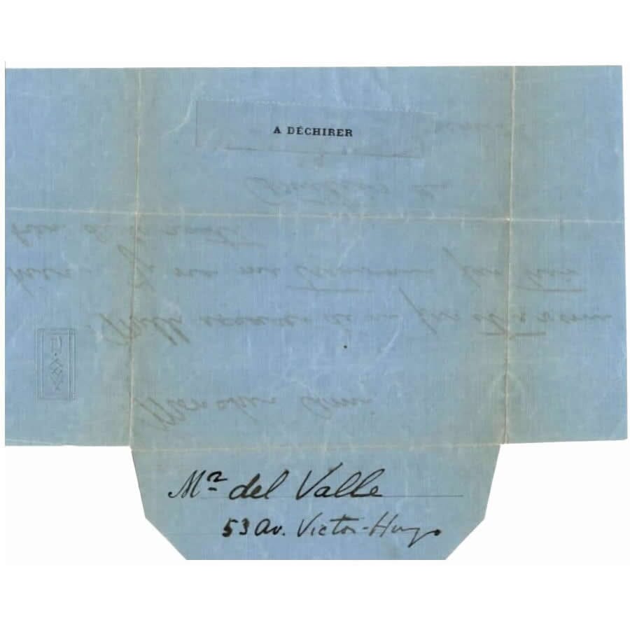 Carta manuscrita de Alberto Santos Dumont Cartas Com certificado de autenticidade e garantia 