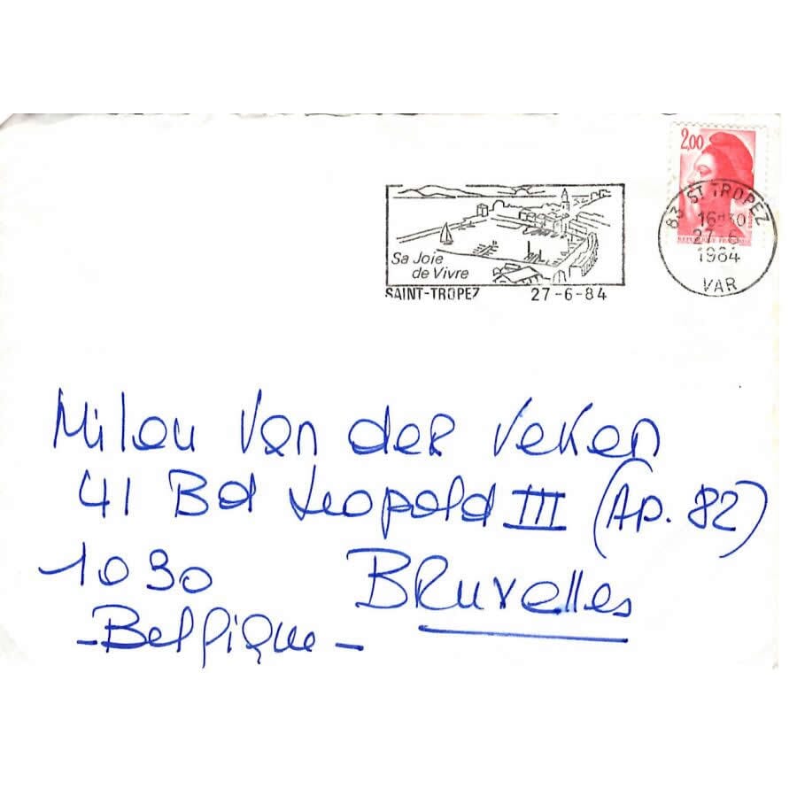 Carta manuscrita de Brigitte Bardot (1984) Cartas Com certificado de autenticidade e garantia 