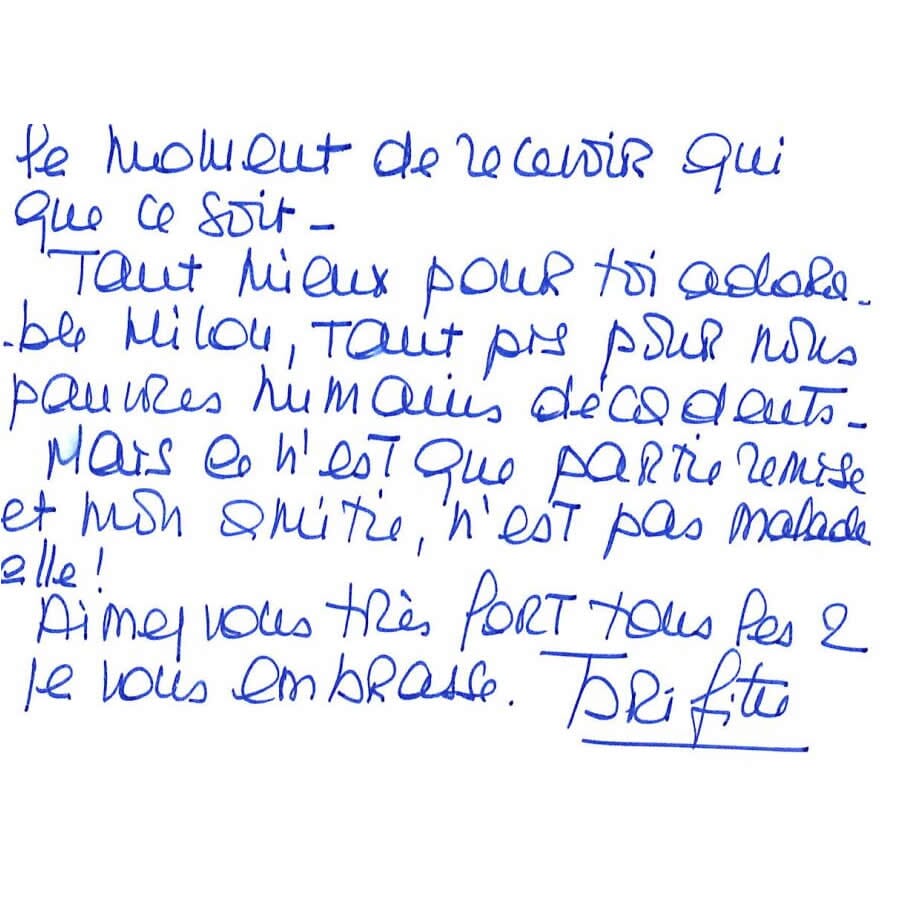 Carta manuscrita de Brigitte Bardot (1984) Cartas Com certificado de autenticidade e garantia 
