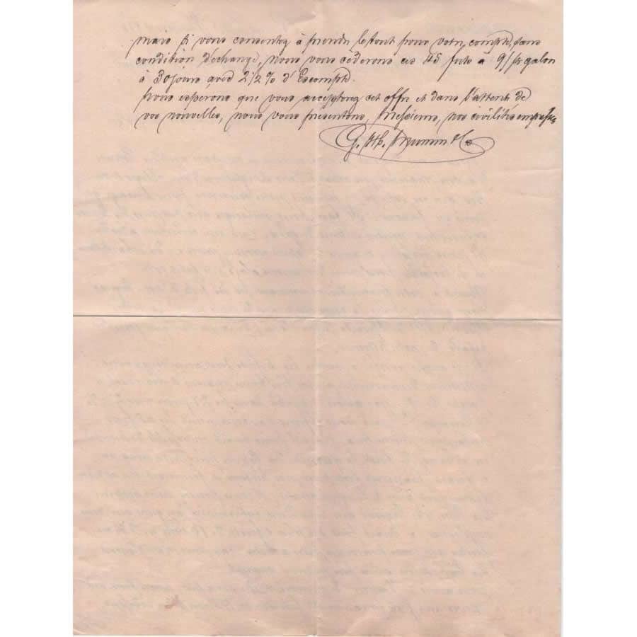 Carta manuscrita de G.H. Mumm (1885) Cartas Com certificado de autenticidade e garantia 
