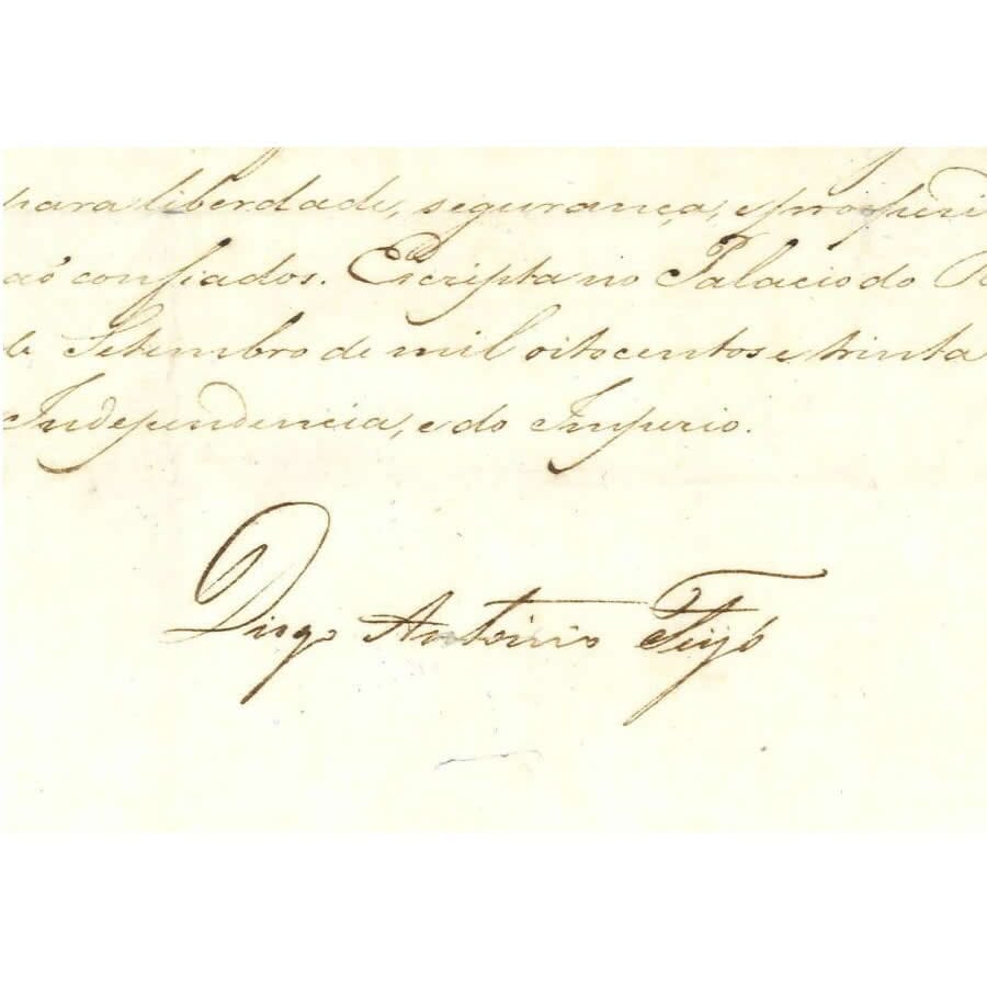 Carta assinada por Diogo Antônio Feijó (1837) Cartas Com certificado de autenticidade e garantia 