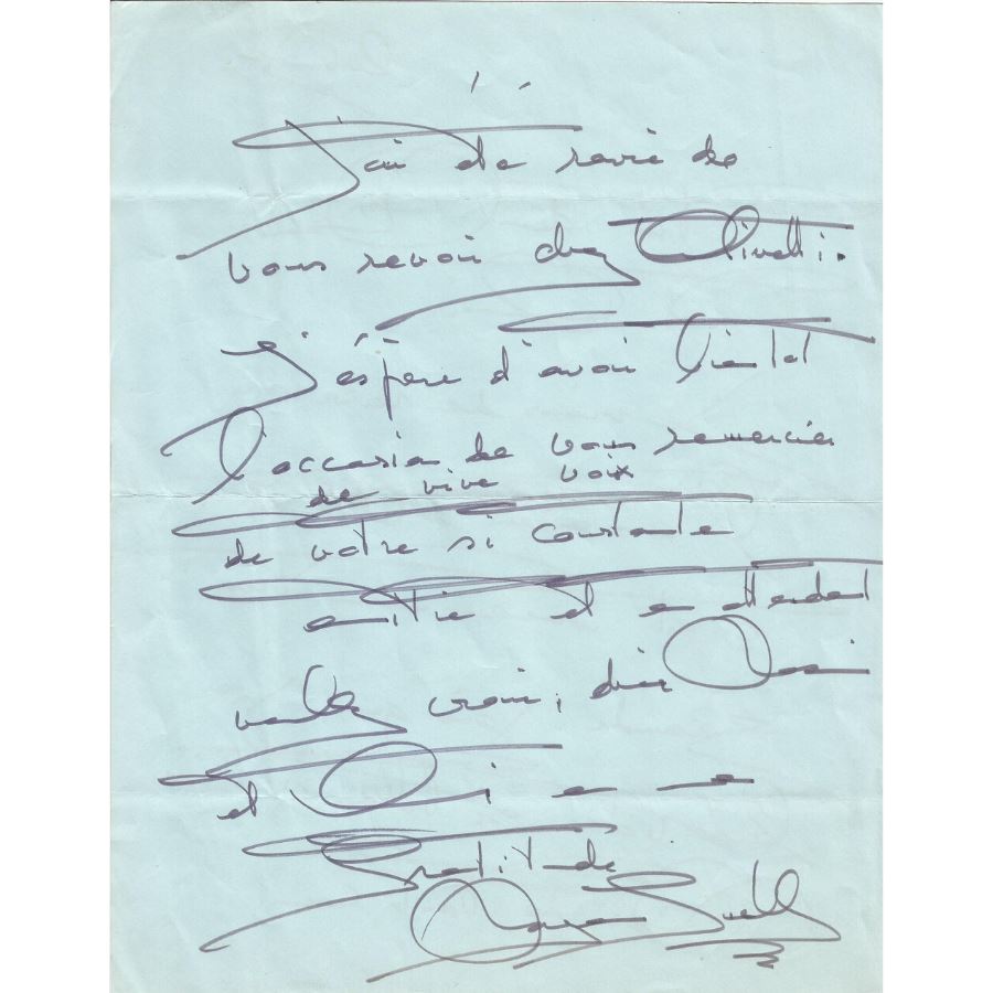 Carta manuscrita de Flora Morgan-Snell (1973) Cartas Com certificado de autenticidade e garantia 