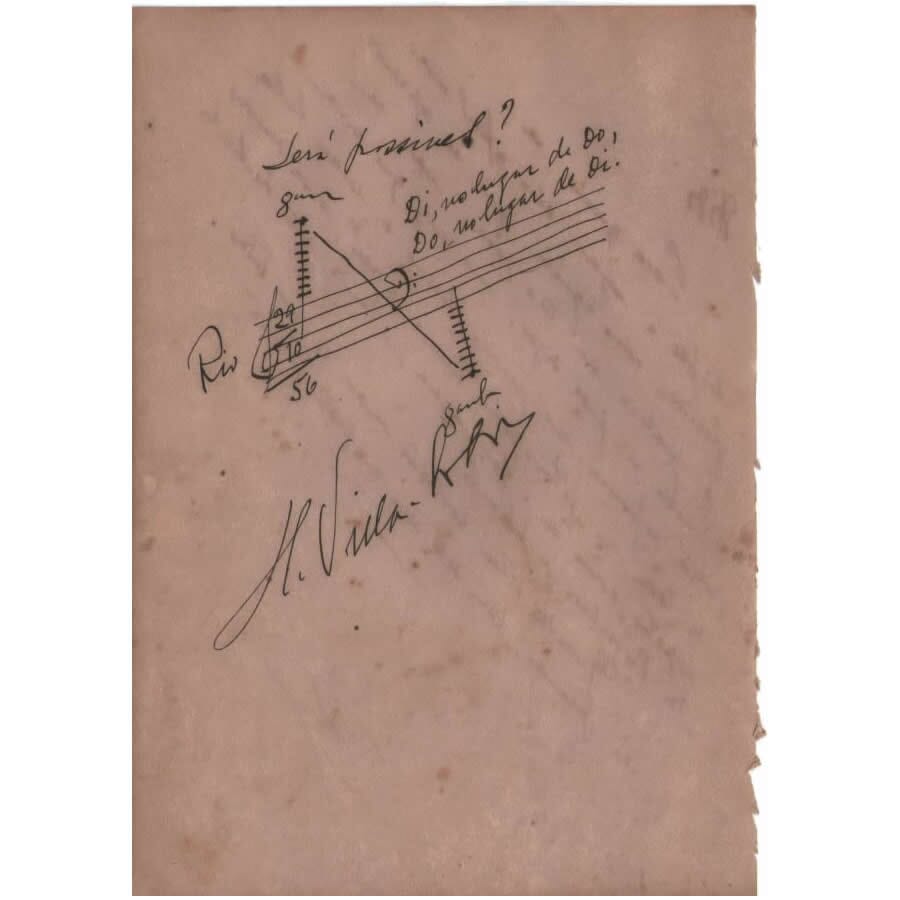 Carta manuscrita de Heitor Villa-Lobos (1946) Cartas Com certificado de autenticidade e garantia 