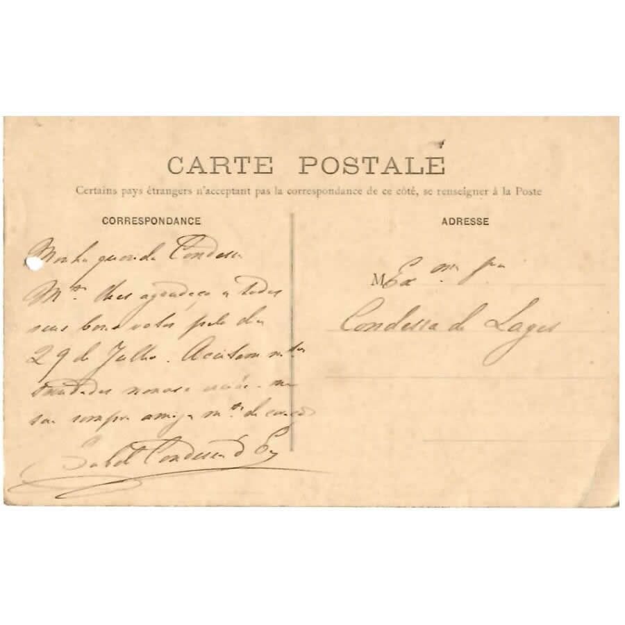 Cartão postal manuscrito da Princesa Isabel Cartas Com certificado de autenticidade e garantia 