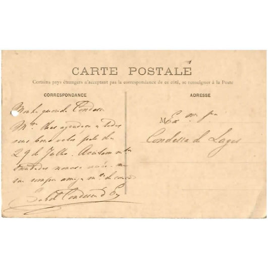 Cartão postal manuscrito da Princesa Isabel Cartas Com certificado de autenticidade e garantia 
