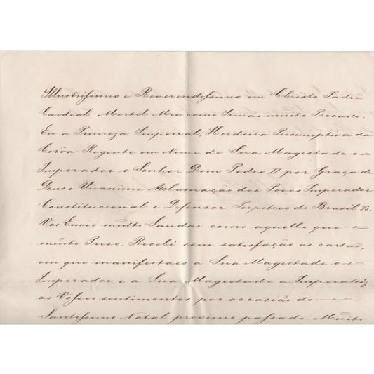 Carta manuscrita da Princesa Isabel (1876) Cartas Com certificado de autenticidade e garantia 