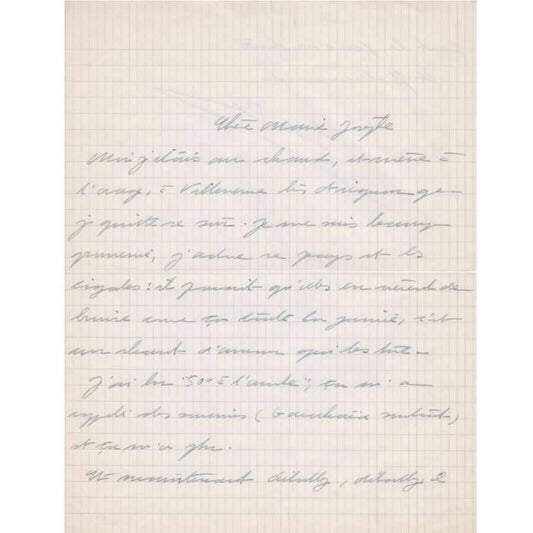 Carta manuscrita de Simone de Beauvoir para Marie-Jo Bonnet Cartas Com certificado de autenticidade e garantia 