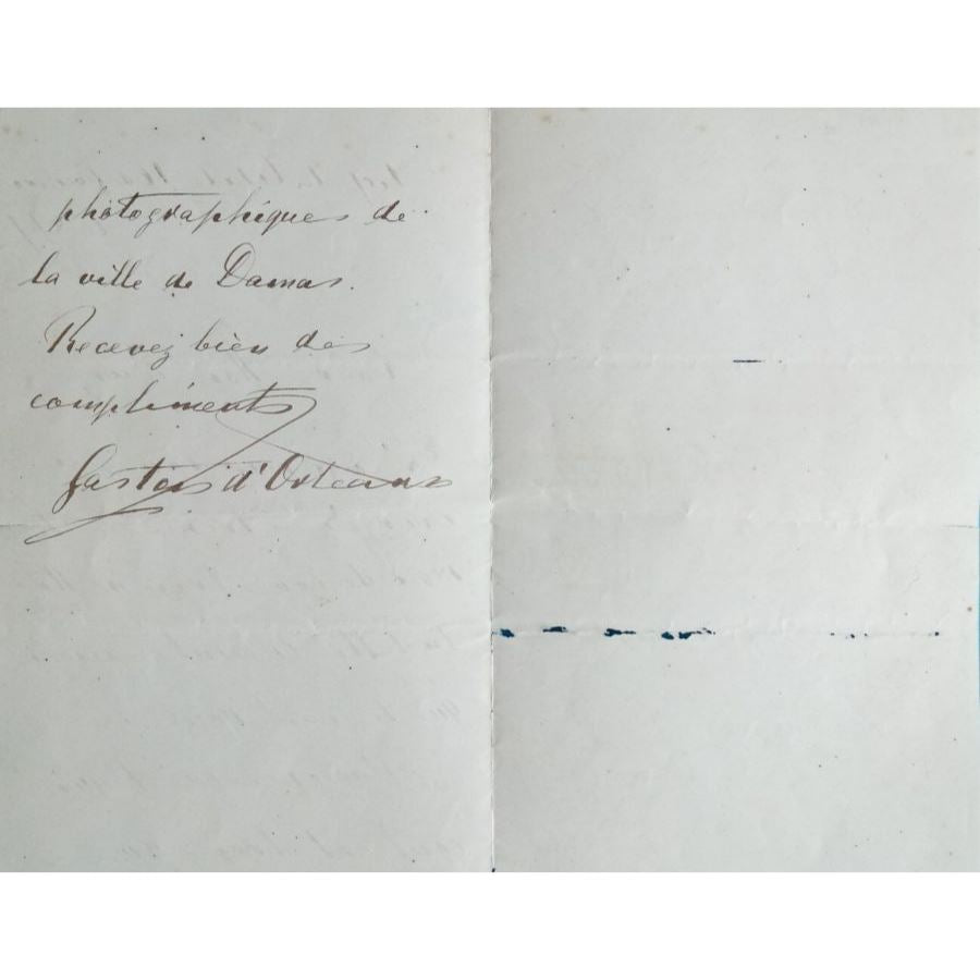 Carta manuscrita do Conde D´Eu (1877) Cartas Com certificado de autenticidade e garantia 