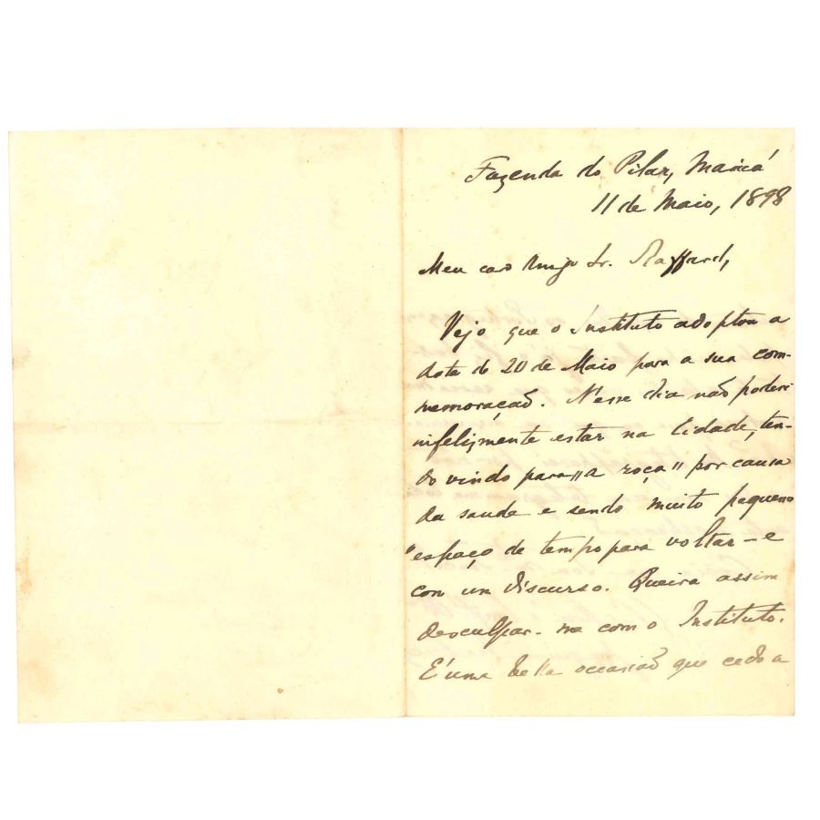 Carta manuscrita de Joaquim Nabuco (1898) Cartas Com certificado de autenticidade e garantia 