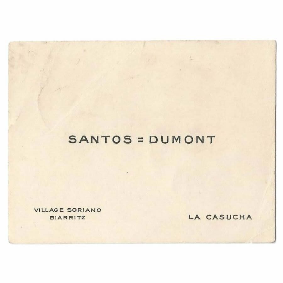 Cartão de visita de Alberto Santos Dumont para Paul Tissandier Cartões de visita Com certificado de autenticidade e garantia 