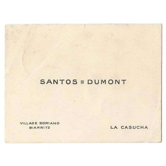 Cartão de visita de Alberto Santos Dumont para Paul Tissandier Cartões de visita Com certificado de autenticidade e garantia 