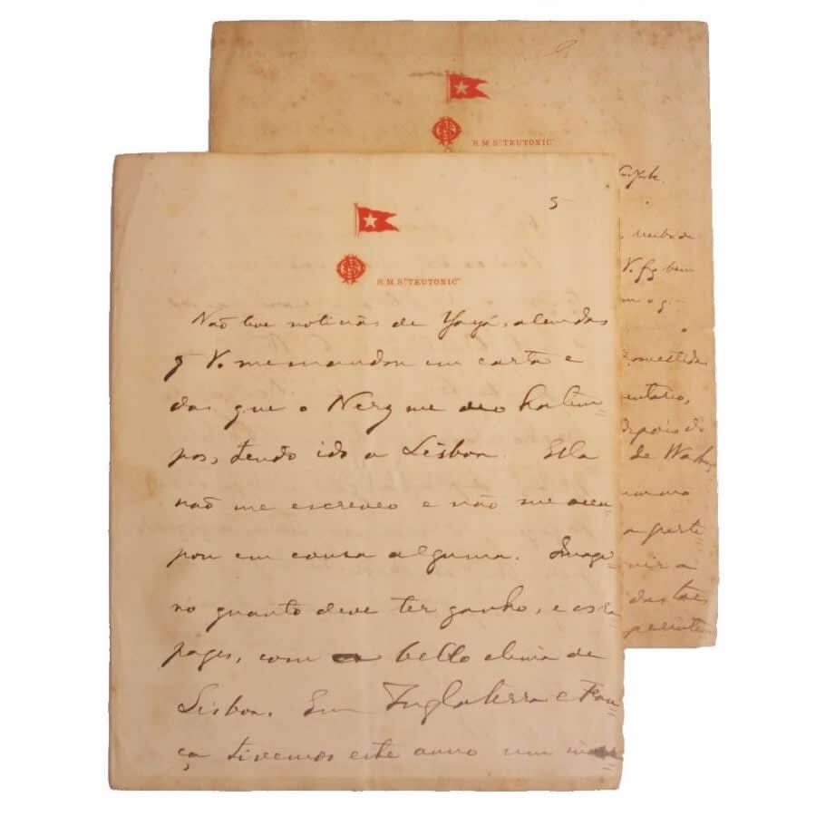 Cartas antigas do Barão do Rio Branco (1893) Cartas Com certificado de autenticidade e garantia 