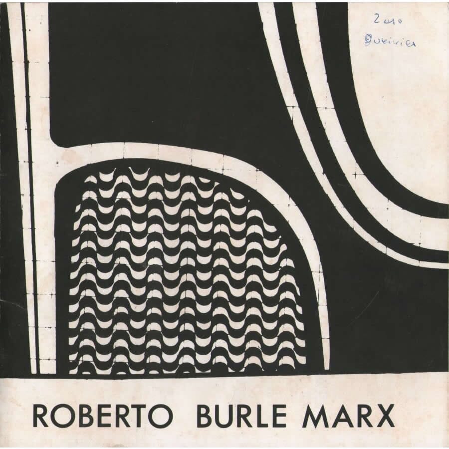 Desenho e dedicatória de Roberto Burle Marx (1982) Autógrafos e dedicatórias Com certificado de autenticidade e garantia 