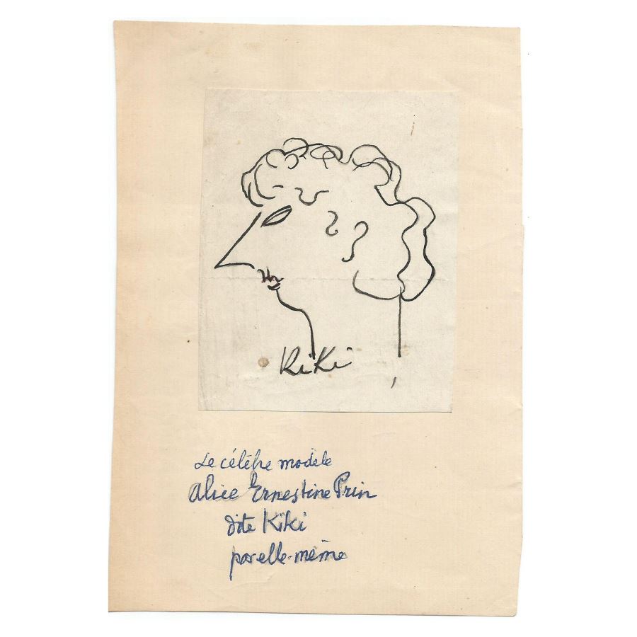 Desenho de Alice Ernestine Prin, conhecida como Kiki de Montparnasse Desenhos Com certificado de autenticidade e garantia 