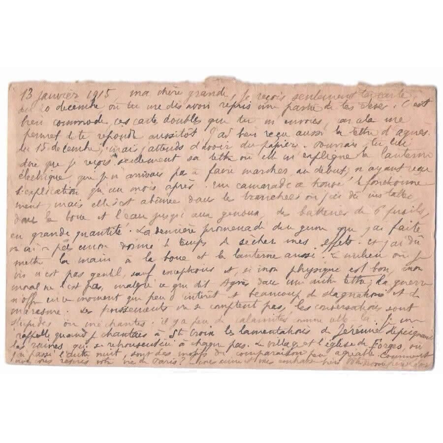 Correspondência de um soldado da Primeira Guerra Mundial Cartas Com certificado de autenticidade e garantia 