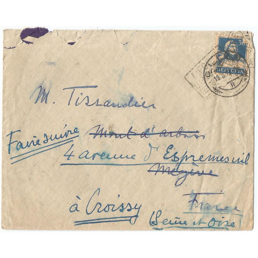 Envelope manuscrito por Alberto Santos Dumont para Paul Tissandier (1927) Cartas Com certificado de autenticidade e garantia 