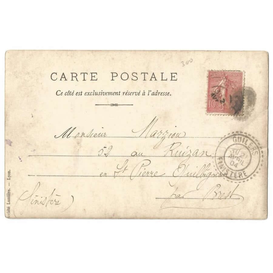 Postal manuscrito de Louis Lumière (1904) Cartas Com certificado de autenticidade e garantia 