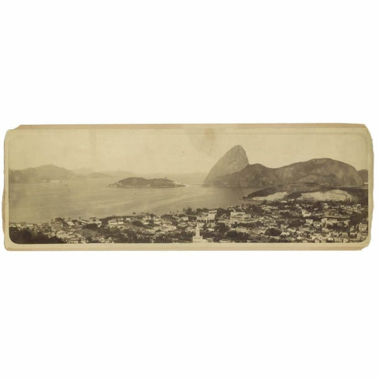 Fotografia panorâmica da entrada da baía de Guanabara, pelo fotógrafo Marc Ferrez (1885) Fotografias Com certificado de autenticidade e garantia 