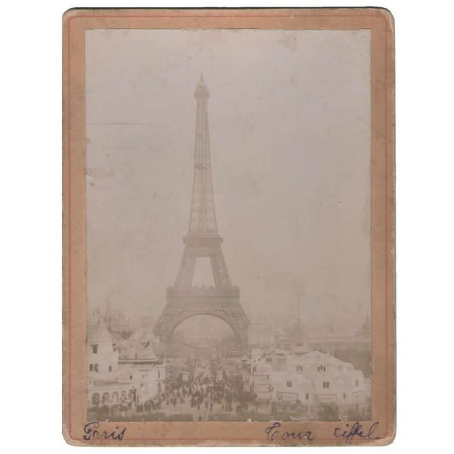 Uma das primeiras fotografias da Torre Eiffel (1889) Fotografias Com certificado de autenticidade e garantia 