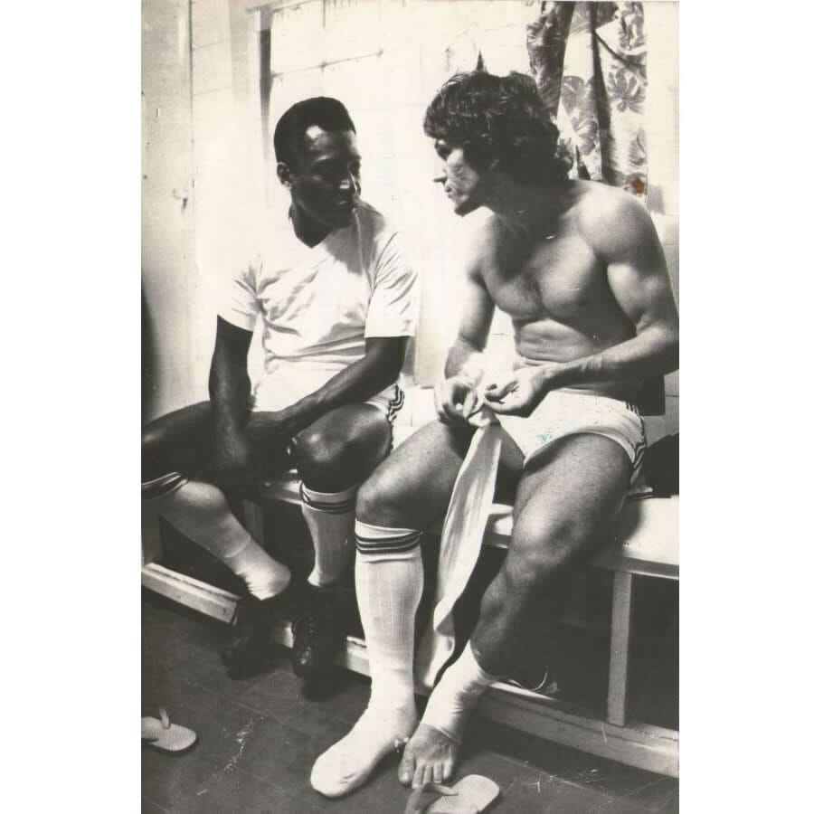 Fotografia histórica de Pelé e Zico (1979) Fotografias Com certificado de autenticidade e garantia 