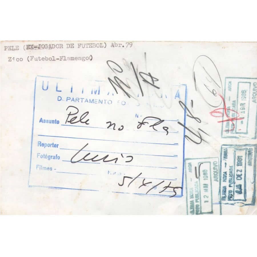 Fotografia histórica de Pelé e Zico (1979) Fotografias Com certificado de autenticidade e garantia 